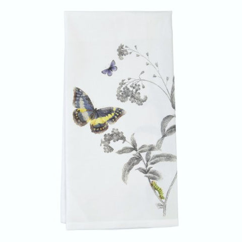 Butterfly and Milkweed Cotton Flour Sack Dish Towel