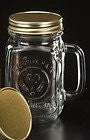 Set of 6 COUNTY FAIR Drinking / Mason Jar 16 oz with Handle and Lids Libbey Glass 97085