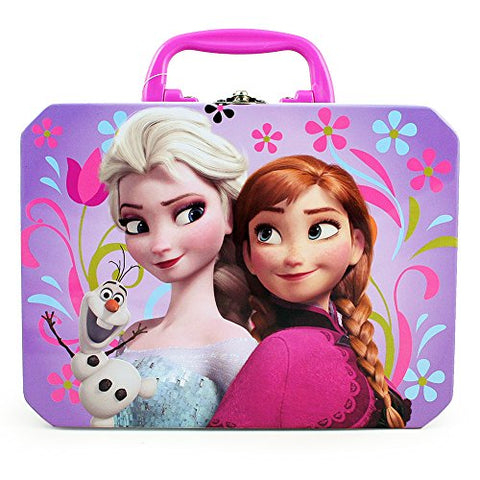 Disney Frozen Deluxe Rectangle Tin Box With Plastic Handle & Clasp