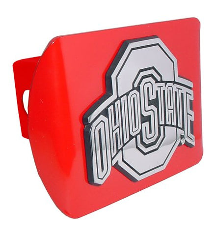 Ohio State Metal Hitch Cover, Red