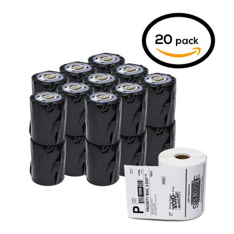 Dymo Compatible 1744907 - 4" x 6" 4XL Internet Postage Shipping Labels (20 Rolls - 220 Labels Per Roll)