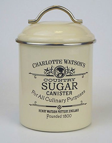 Charlotte Watson Round Enamel Sugar, Cream
