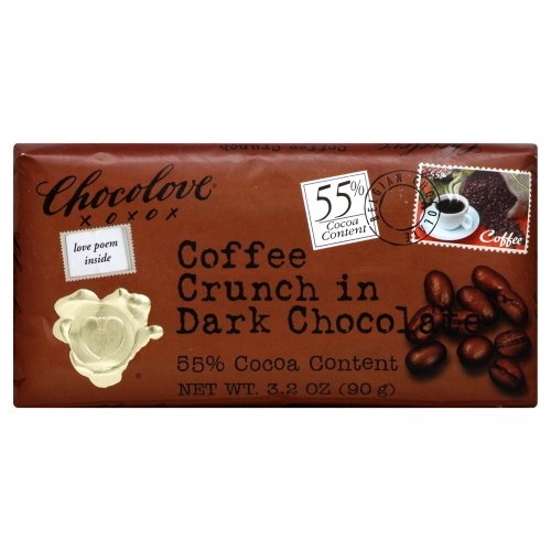 Chocolove Coffee Crunch in Dark Chocolate Bar, 3.2 oz