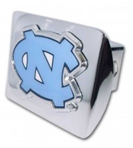 North Carolina (“NC” with color) Shiny Chrome Hitch Cover