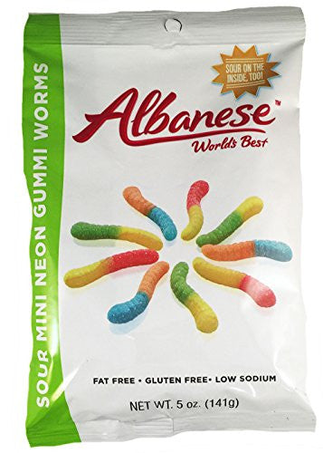 World's Best Sour Neon Gummi Worms - 5 oz