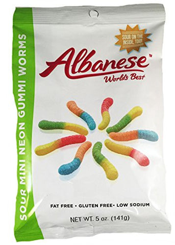 World's Best Sour Neon Gummi Worms - 5 oz