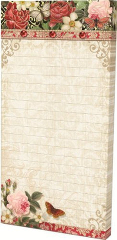 Embellished Magnetic List Pads, Butterfly Rose