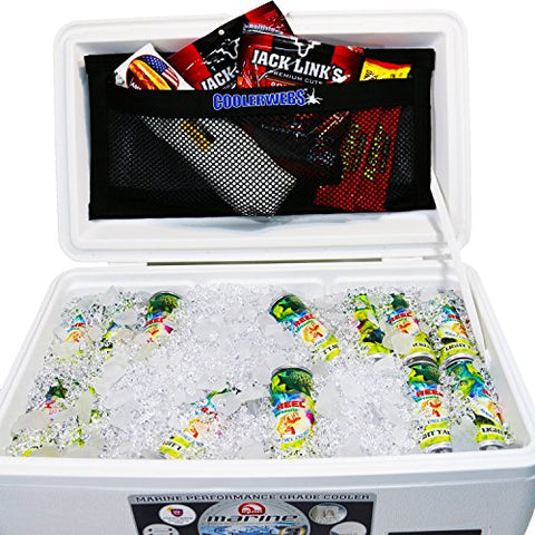 CoolerWebs CW209BLKV Cooler Lid Storage Pocket, 20" x 9", No Drill, Peel and Stick, Industrial Hook & Loop Adhesive Tape