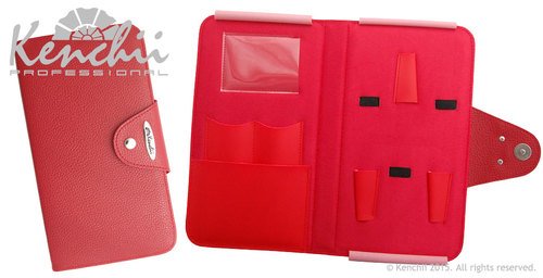 Red Faux Leather 5-Scissor Snap Case 5-pack