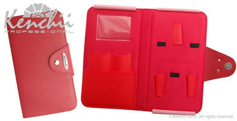 Red Faux Leather 5-Scissor Snap Case 5-pack