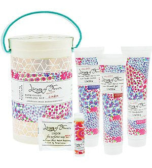 Linden Field Kit (Travel Size Shower Gel,Handcreme, Scrub, Soap & Lip Nectar)