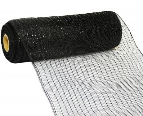 10"X10yd Metallic Mesh -
 Black W/Black Foil