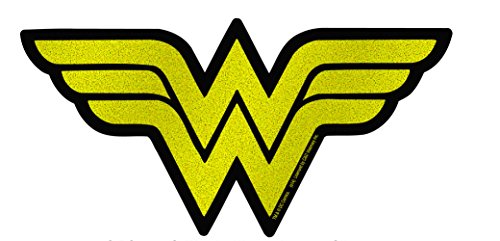 Wonder Woman Glittery W Logo- 6" x 3" Die Cut Sticker