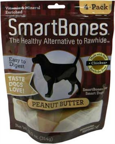 SmartBones, Medium, Peanut Butter - 4 pack