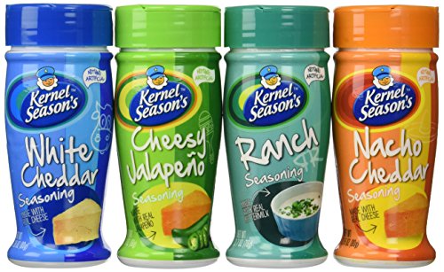 Popcorn Seasoning Variety 4-Pack (White Cheddar, Nacho Cheddar, Cheesy Jalapeno, Ranch)