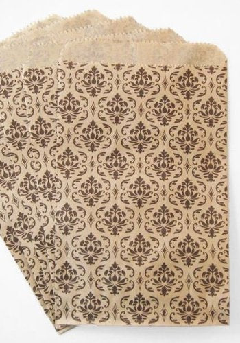 100pcs Damask Paper Gift Bag, 5''W x 7''H
