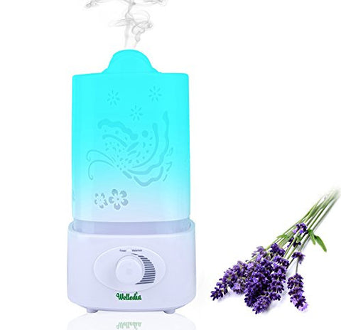Welledia Twilight Ultrasonic Essential Oil Diffusers + Humidifier + Night Light, 1800 ml
