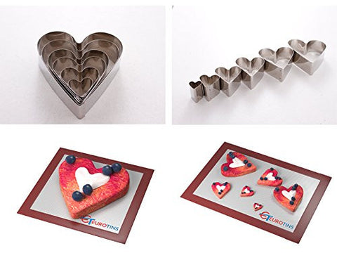 Heart Shape Leaf Steel Cookie Cake Cutter 1 Deep Set Of 6 - Decorating Tool 80mm x 75mm 70mm x 65mm 55mm x 50mm 45mm x 43mm 30mm x30mm 20mm x 20mm all 1" deep