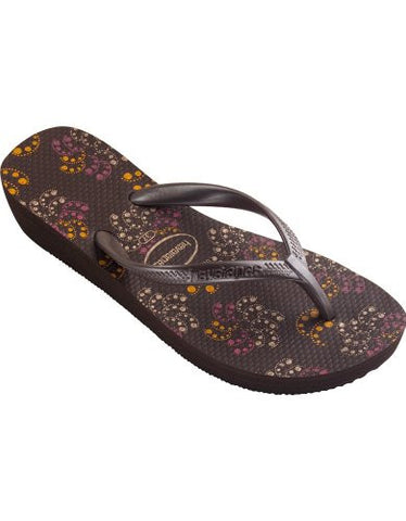 Havaianas Women's High Light Flip Flop, Dark Brown,39