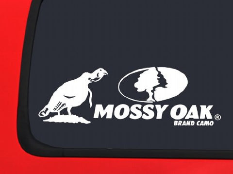 Mossy Oak Walking Turkey Decal - White, 9"x3"