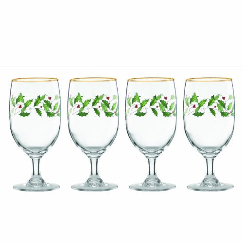 Holiday Iced Beverage Glasses, Set of 4