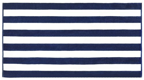 Cabana Stripe Beach Towel: 40" x  70" - Navy