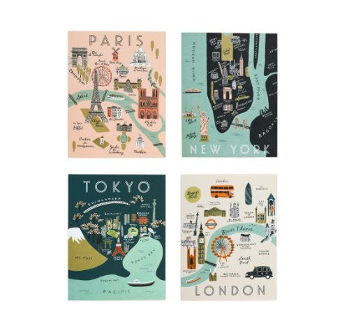 City Map Boxed set of 8 A2 Cards