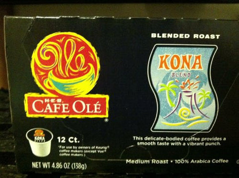 Cafe Ole Kona Blend Medium Roast 12 Count.