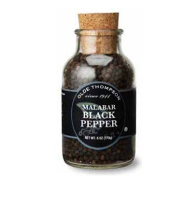 Malabar Black Peppercorns, 6oz Jar
