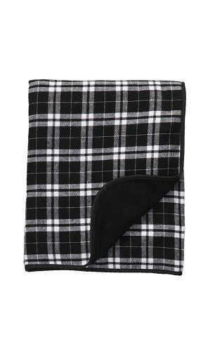 Premium Flannel Blanket - Blk/Wh/Blk, 60" x 50"