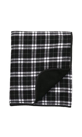 Premium Flannel Blanket - Blk/Wh/Blk, 60" x 50"
