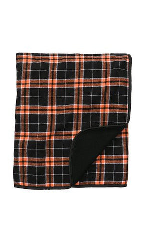 Premium Flannel Blanket - Orange/Blk/Blk, 60" x 50"