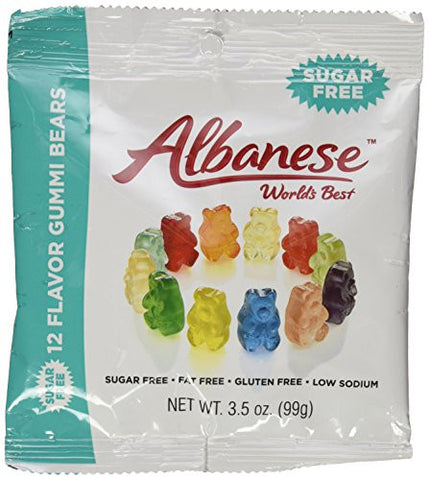 ALBANESE CONFECTIONERY GROUP, SUGAR FREE GUMMI BEARS 12 FLAVOR 3.5OZ