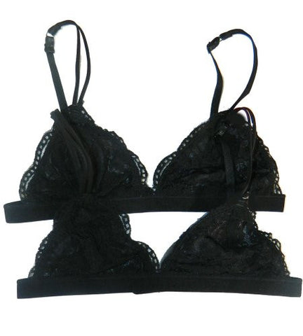 Anemone Women's Lace Bralette (2 Pack),Medium/Large,2 Pack: Black/Black