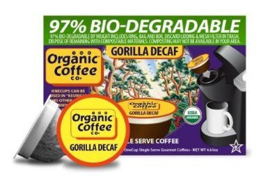 The Organic Coffee Co. OneCup Gorilla Decaf Coffee 12 Count