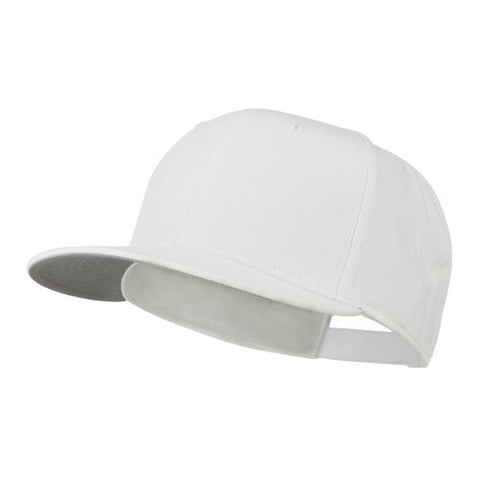 Otto, Superior Cotton Twill Flat Bill Snapback Prostyle Cap - White (fitting up to XL)