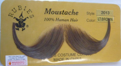 2013 (Light Brown) Human Hair Mustache Handlebar Mustache