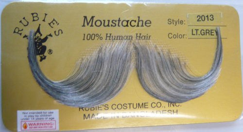 2013 (Light Gray) Human Hair Mustache Handlebar Mustache