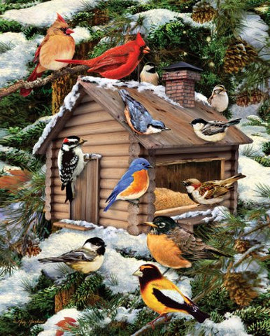 Log Cabin Birdhouse - 1000 Piece Jigsaw Puzzle