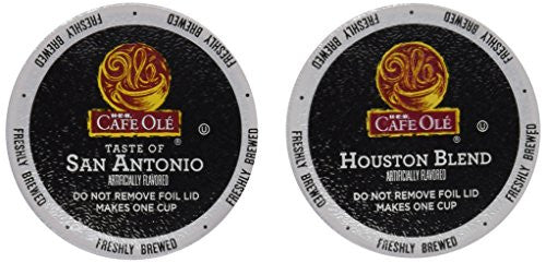 Cafe Ole Taste of San Antonio (Medium Roast 12 Count), and
Cafe Ole Houston Blend Taste of Texas (Medium Roast 12 Count).