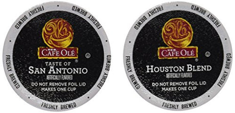 Cafe Ole Taste of San Antonio (Medium Roast 12 Count), and
Cafe Ole Houston Blend Taste of Texas (Medium Roast 12 Count).
