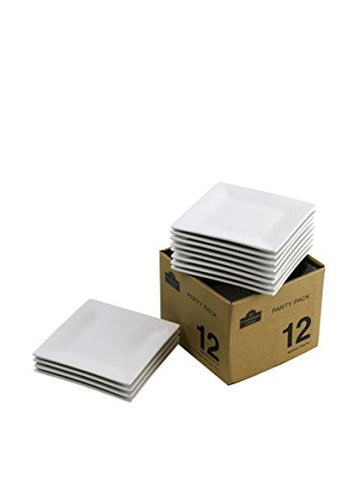Party Packs - Square Bread & Butter Square, Set of 12, 6"