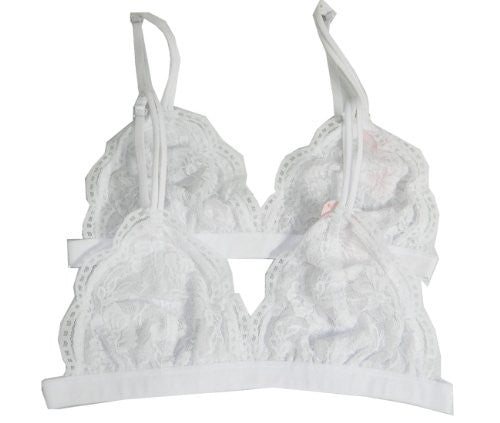 Anemone Women's Lace Bralette (2 Pack),Medium / Large,White/white