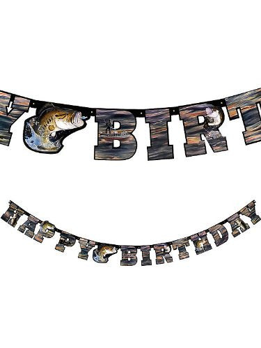 Gone Fishin' Banner-Happy Birthday