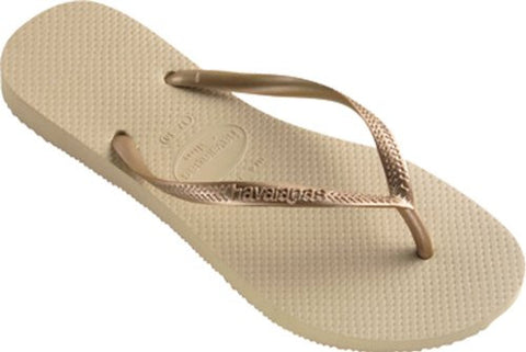 Havaianas Slim Flip Flop (Toddler/Little Kid),25-26 BR / 9-10 M US Toddler,Sand Grey/Light Golden