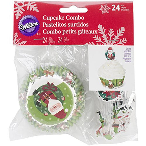Wilton Cupcake Combo Pack - Santa & Wreath (48 pcs set)