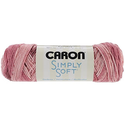 Caron Simply Soft Yarn - Ombre Rosewood 204 Yards 4 OZ