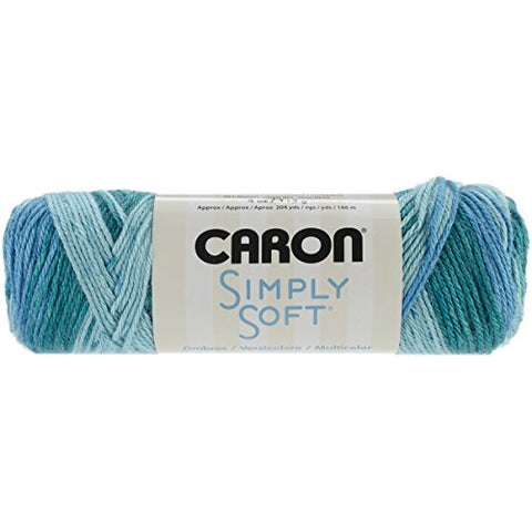Caron Simply Soft Yarn - Ombre Teal Zeal 204 Yards 4 OZ