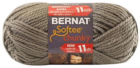 Bernat Softee Chunky Yarn - Solid Taupe Grey 108 Yards 3.5 OZ