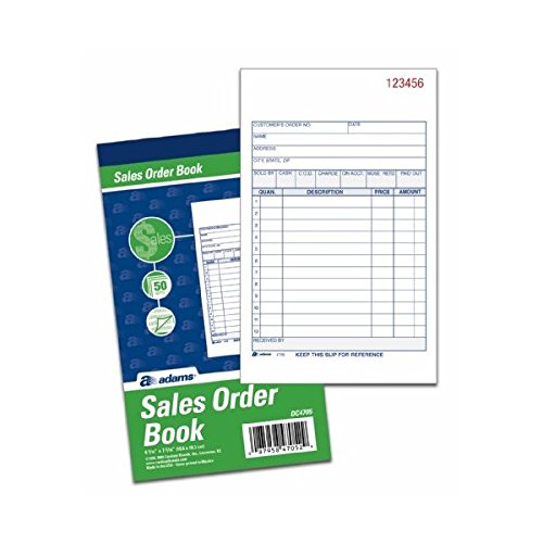 Adams Sales Order Book, 2-Part, Carbonless, 4-3/16" x 7-3/16", 50 Sets/Book, 3/Pack